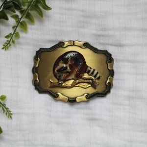 Vintage Raccoon Belt Buckle 1979 Raintree Rare!